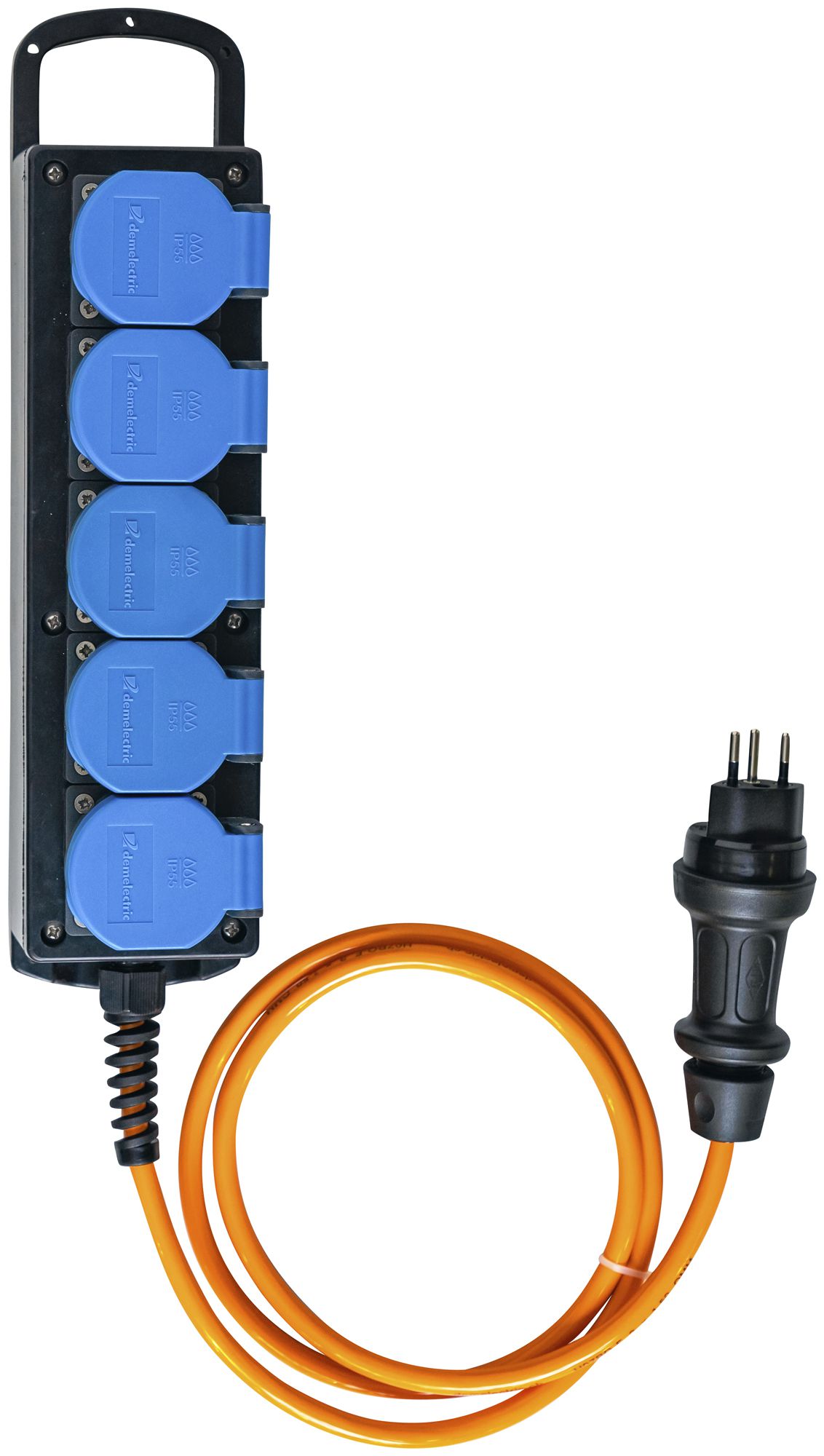 Stromverteiler DEM DB20393 16A 5×T13 2m 3×1.5mm² Stecker T12