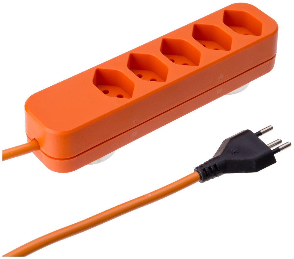 Presa multipla Swiss-Line 5m 5×T13 arancione 2×magnete