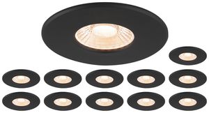 Downlight LED SLV UNIVERSAL 8W 680lm 927…960 IP65 38° REG Ø88.5 nero 12 pz
