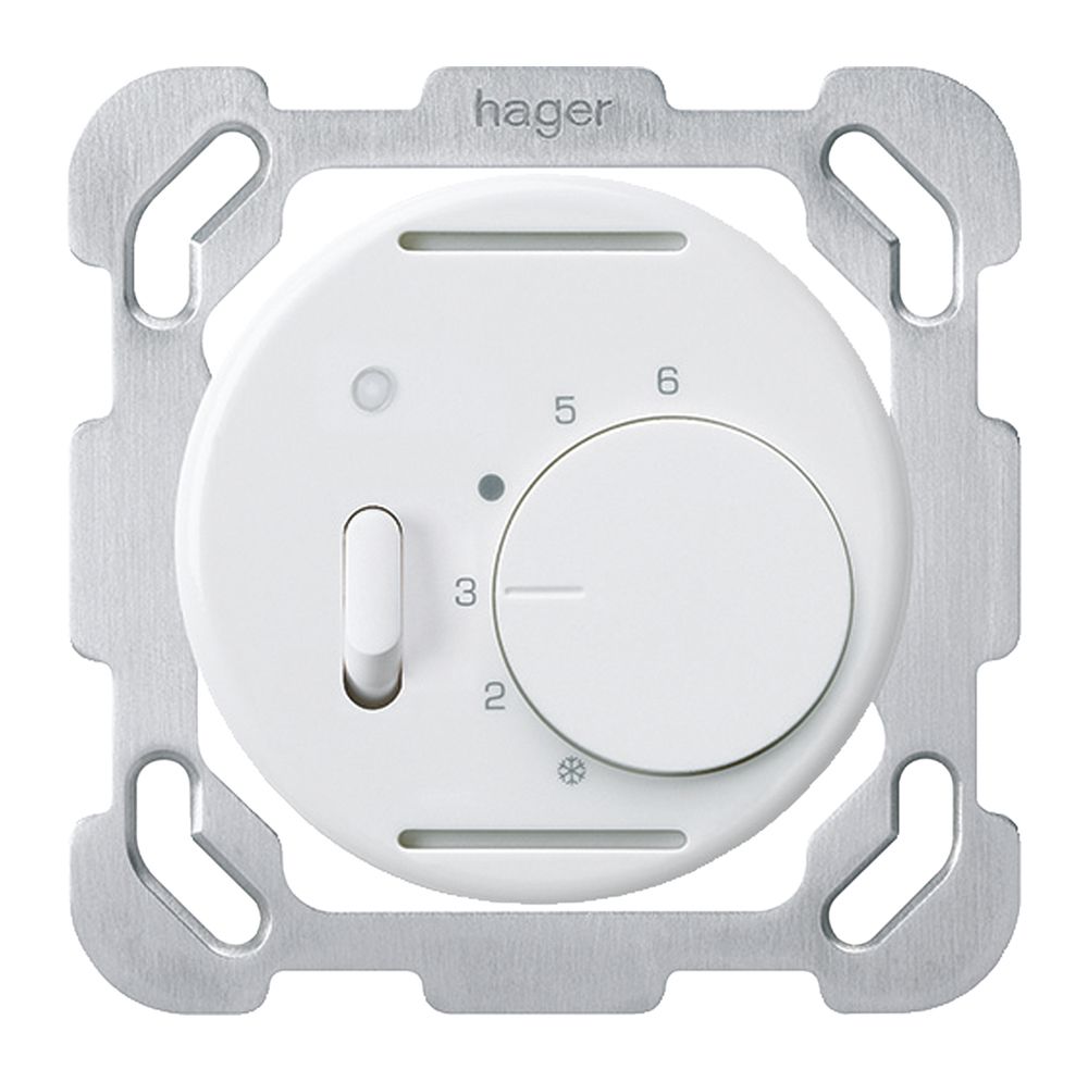 Insert thermostat d'ambiance ENC basico plaque de fixation blanc interrupteur