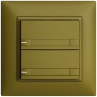 UP-Taster KNX 2-fach EDIZIOdue colore olive RGB mit LED mit Papiereinlage
