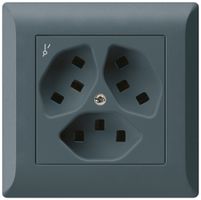 UP-Steckdose Hager kallysto.line 3×T23 1×S C anthrazit