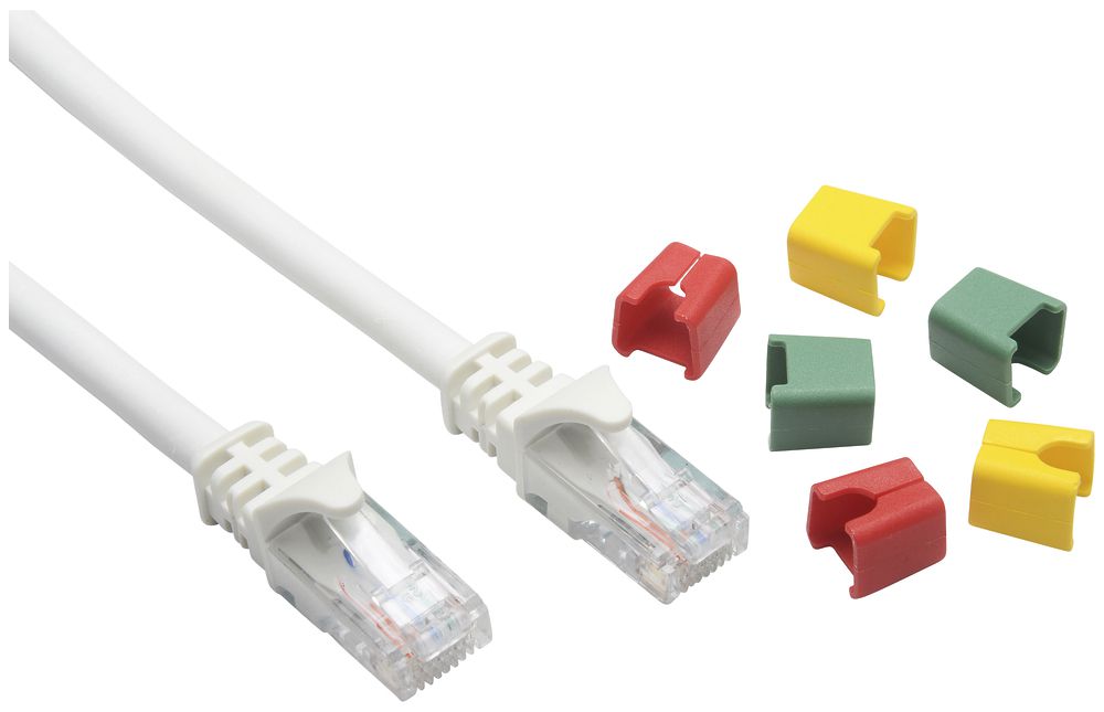 Patchkabel RJ45 Ceconet Round, Kat.6A U/UTP, rund, kodierbar, weiss, 3m