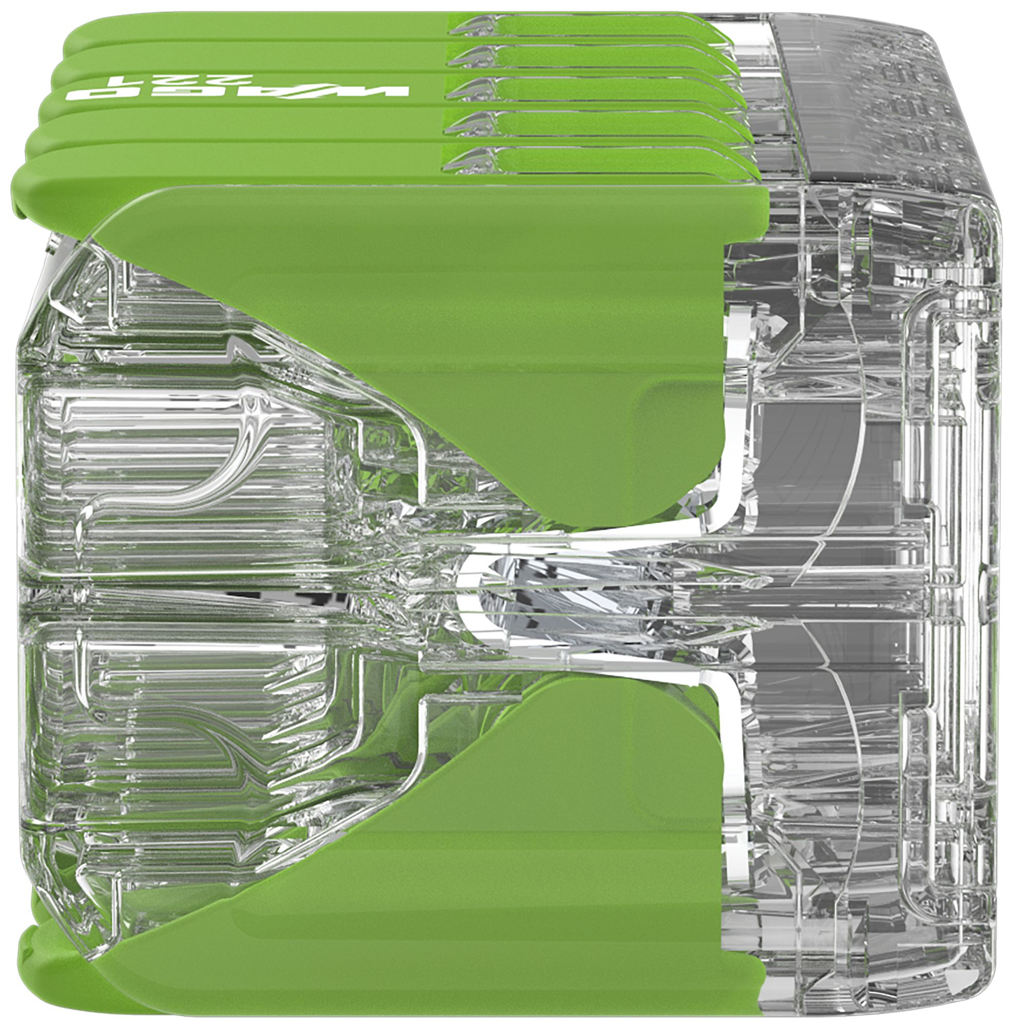 Borne de connexion WAGO Green Range 10L 0.2…4mm² avec levier vert transparent