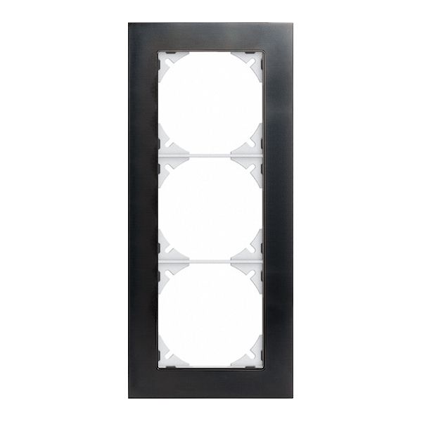 Abdeckrahmen EDIZIOdue prestige 3×1 schwarzgold poliert