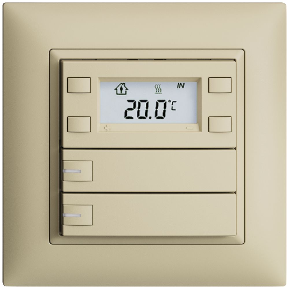 Poussoir RTH ENC KNX 2× EDIZIOdue FMI vanille, avec LED RGB