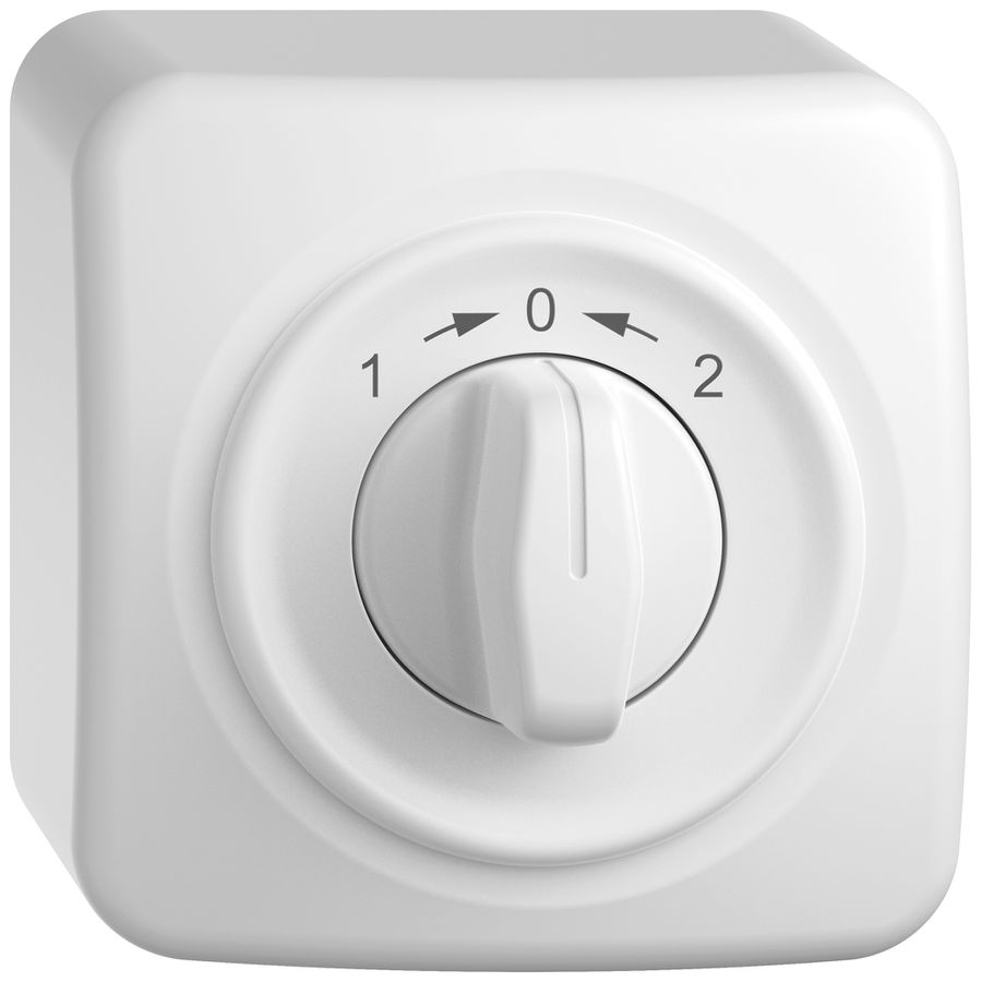 AP-Schwenktaster STANDARDdue SNAPFIX® 1->0<-2/1P mit Drehgriff ws