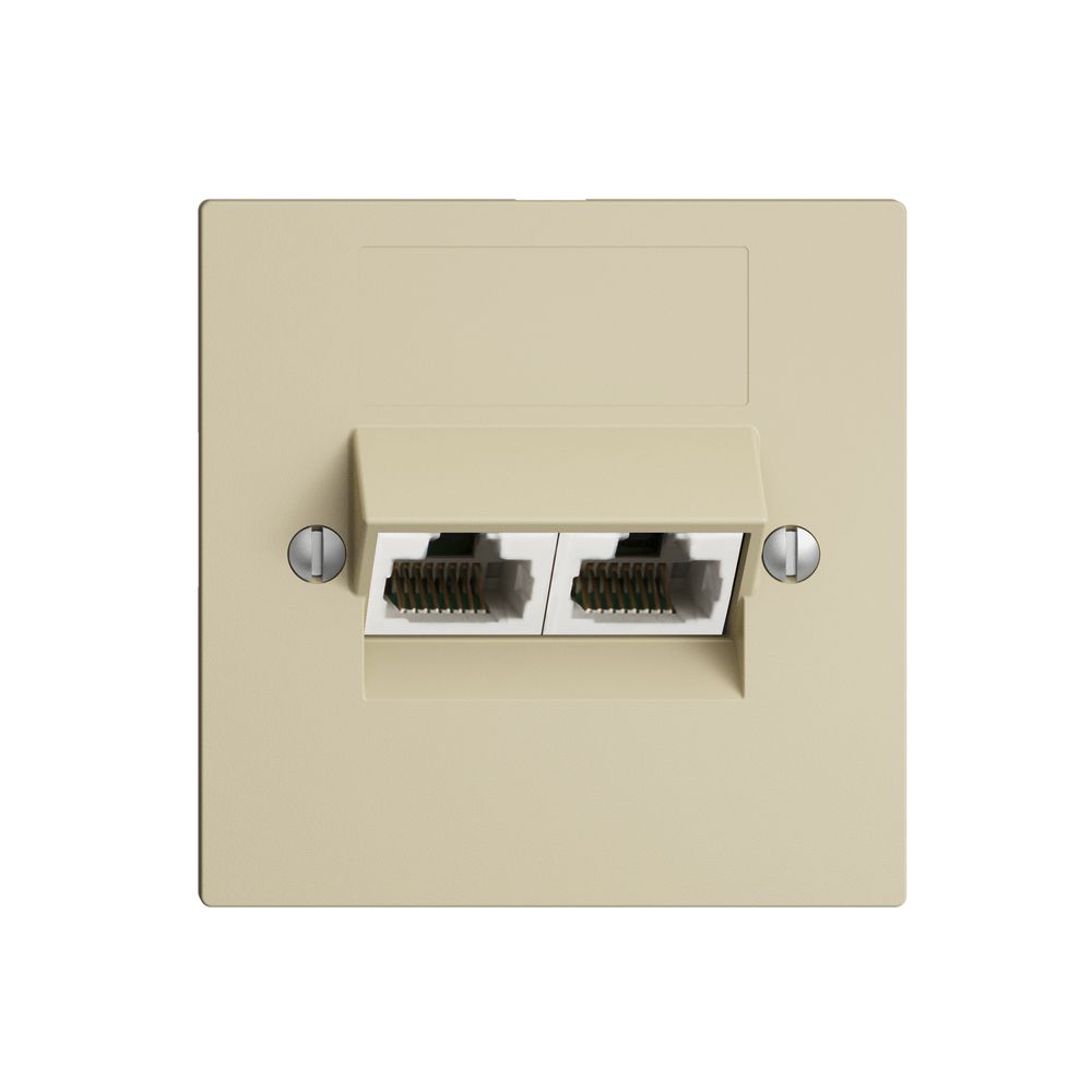 UP-Dose 2×RJ45/u 8P getr. EDIZIOdue vanille, ITplus