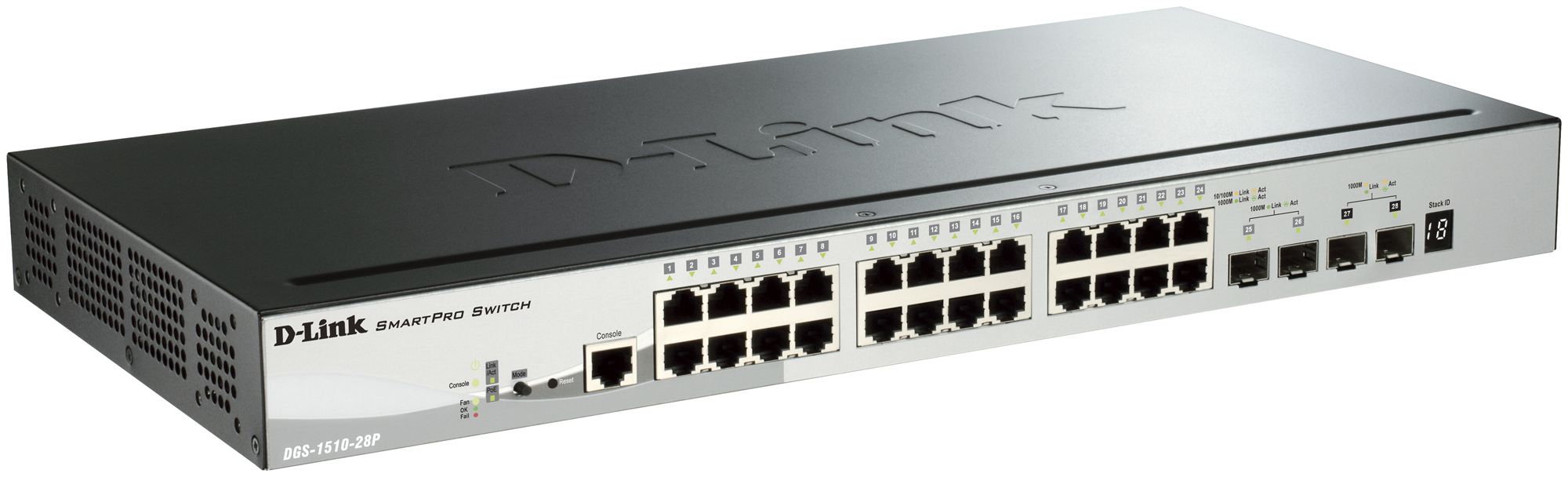 Switch D-Link DGS-1510-28P/E, 28-port smart managed Layer2/3 Gigabit PoE