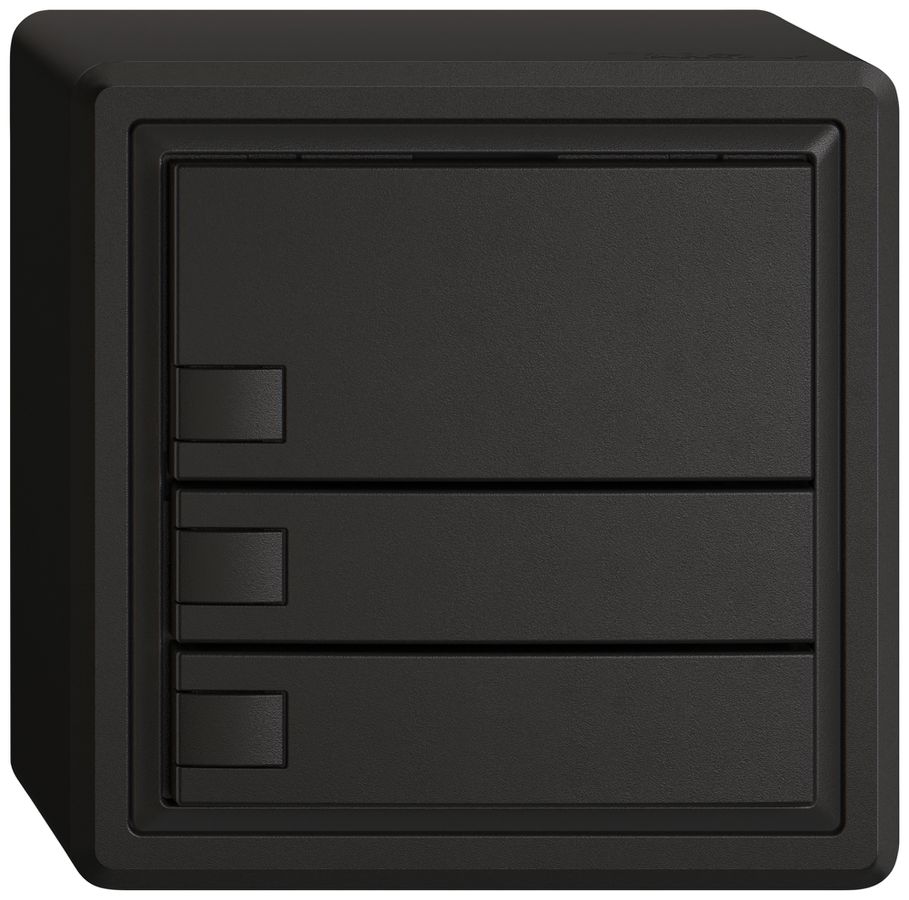 AP-Universaltaster EDIZIO.liv UNI SNAPFIX® 12…48V o.LED 3× 1-Tbed.sz