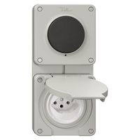 NUP-Kombination NEVO, Druckschalter Schema 3/1L + Steckdose Typ 13, lichtgrau