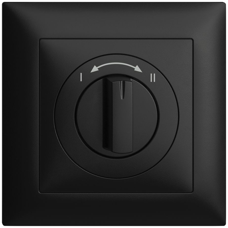 Frontset EDIZIOdue I<->II schwarz 88×88mm für Schwenktaster