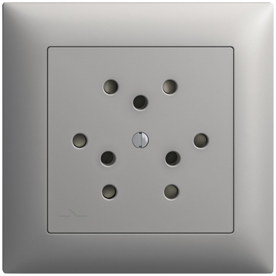 Kit frontal EDIZIOdue gris clair 88×88mm 3×T12/1 avec shutter