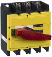 Interupteur de charge Schneider INS 3L 400A avec poignée rotative rouge/jaune