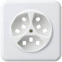 UP-Frontset zu Steckdose Hager basico 3×Typ 23 G weiss