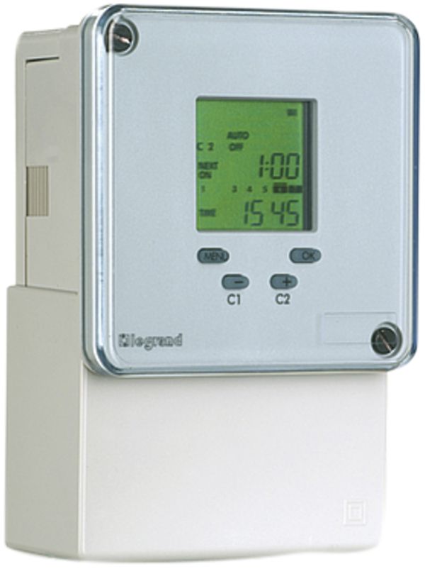Timer settimanale AP/INS Legrand MaxiRex D72/2 Plus, 2C 16A 230VAC