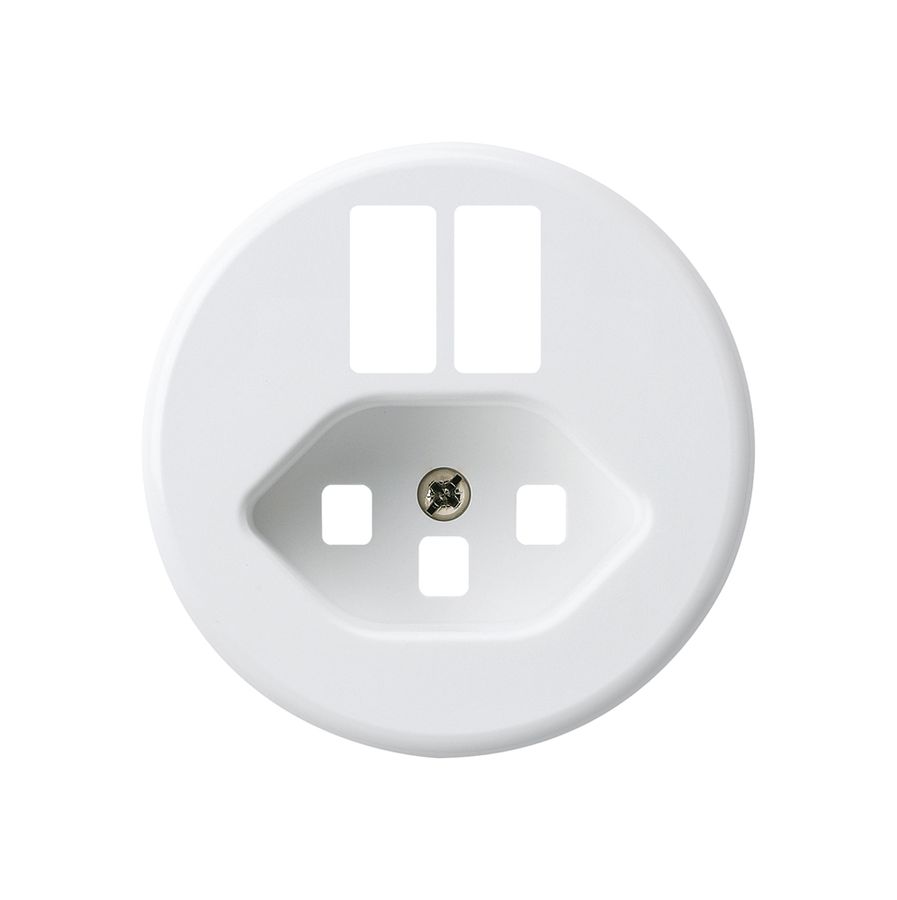 Disque frontal basico H p.prise 2×USB & type 23 blanc