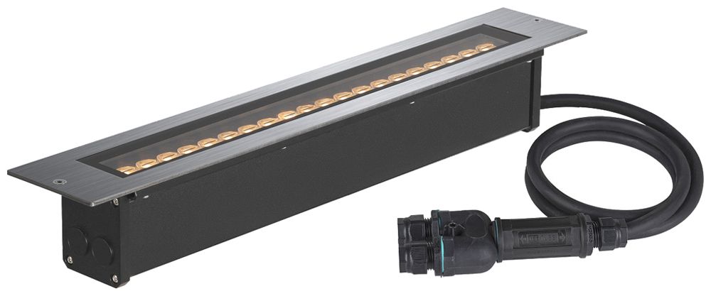 EB-LED-Bodenleuchte SLV DASAR 600 IP65 18W 2200lm 830 DALI Edelstahl