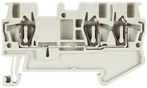 Durchgangs-Reihenklemme WKF 0.08…1.5mm² 17.5A 500V 3×Federz.1 Et.Hutsch.TH35 gr