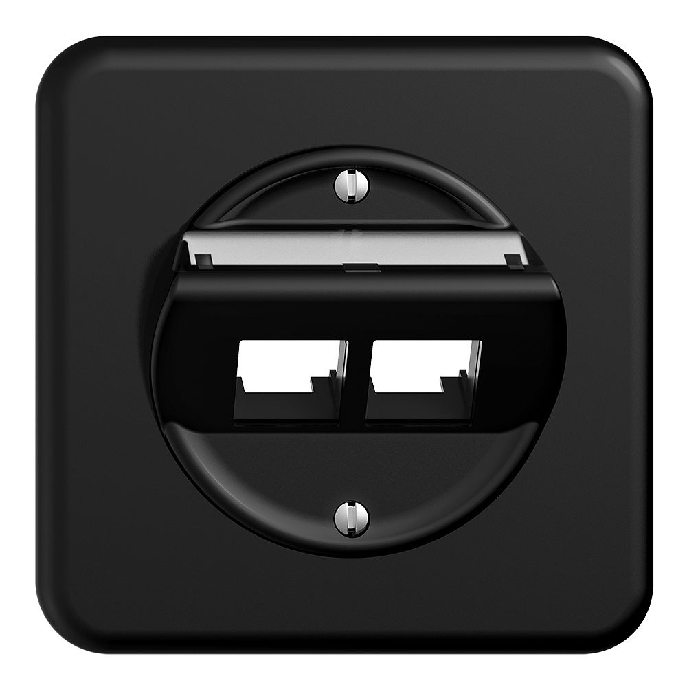 Kit di montaggio INC S-One STANDARDdue QMI per 2×RJ45 obliquo, nero