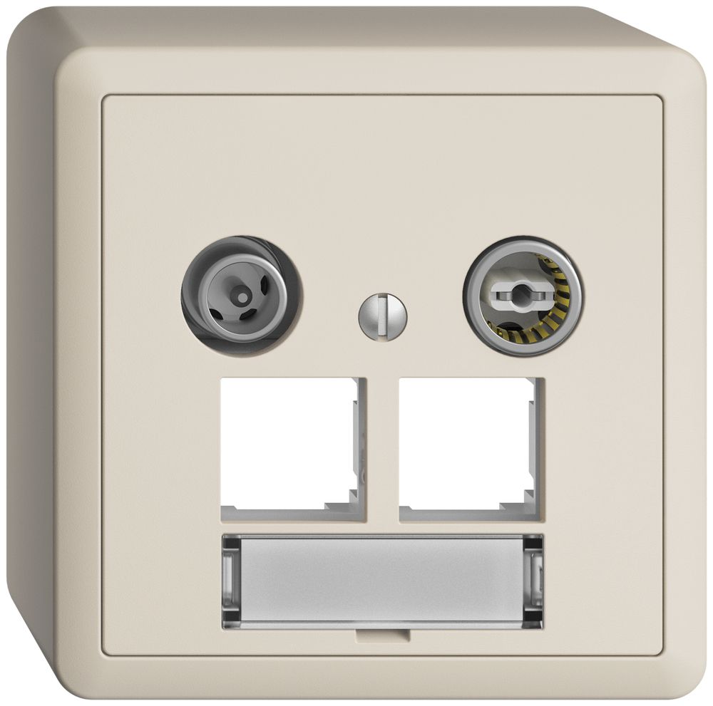 Prise multimédia AP EDIZIOdue FX.54 EASYNET 4dB, p.2×RJ45 S-One, crema