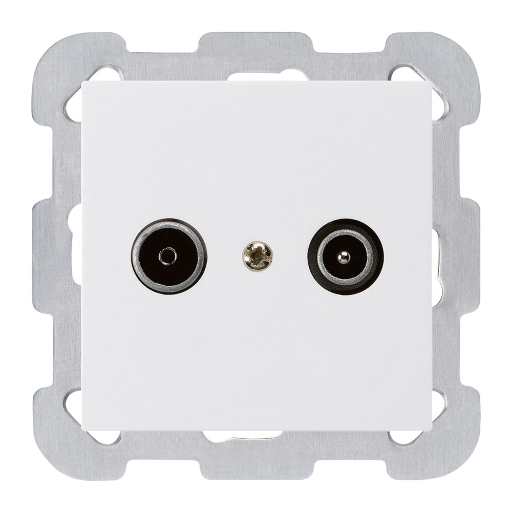 Prise de passage ENC kallysto R/TV 23dB blanc avec plaque de fixation