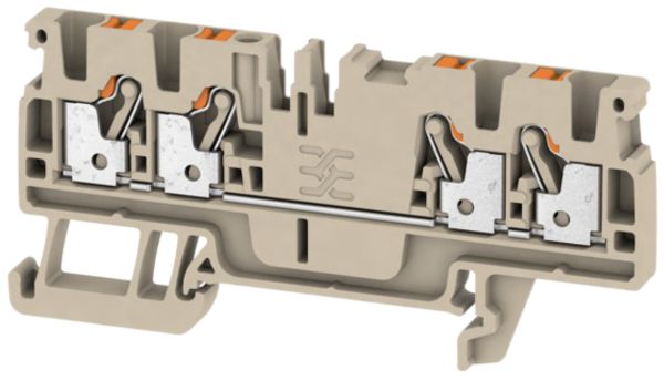 Borne de passage Weidmüller A4C PUSH IN 2.5mm² 4 connex.TS35 beige