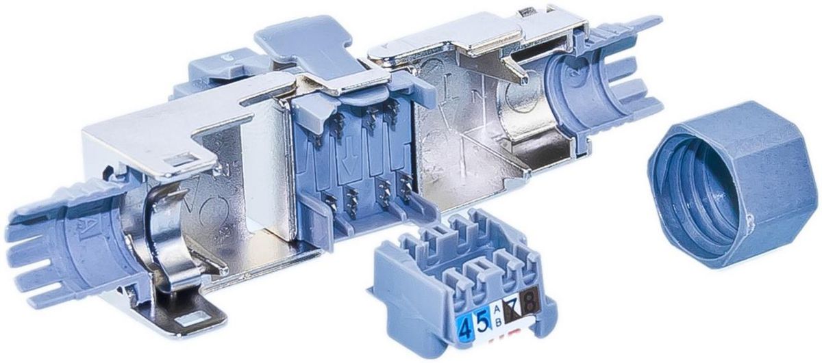 Wirewin Feldmontierrbarer RJ45 Stecker C6A ISO/IEC,toolless, gerade Einführung