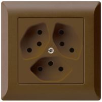 UP-Steckdose kallysto.line 3×T13 braun mit Kinderschutz