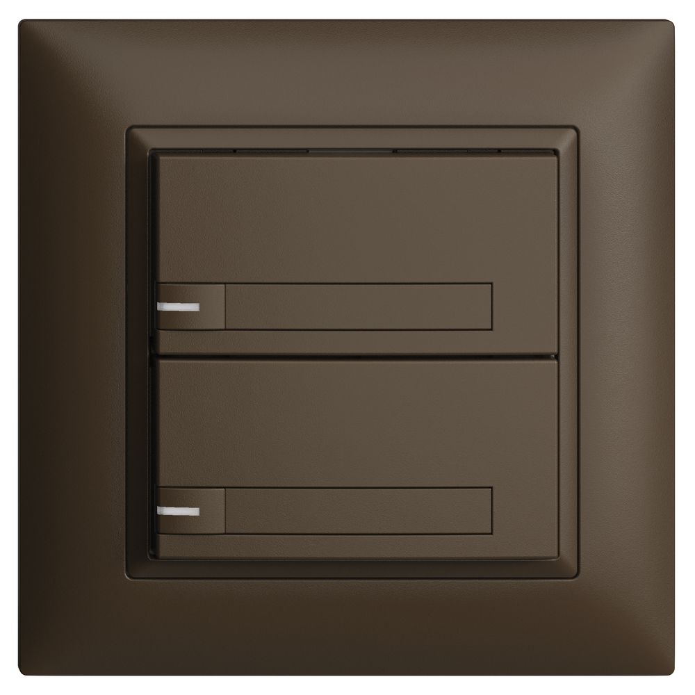 UP-KNX-Taster RGB EDUE FMI, 250mW, m.RGB-LED, m.Papier, 2×Taste, 1×Tastenb., cof