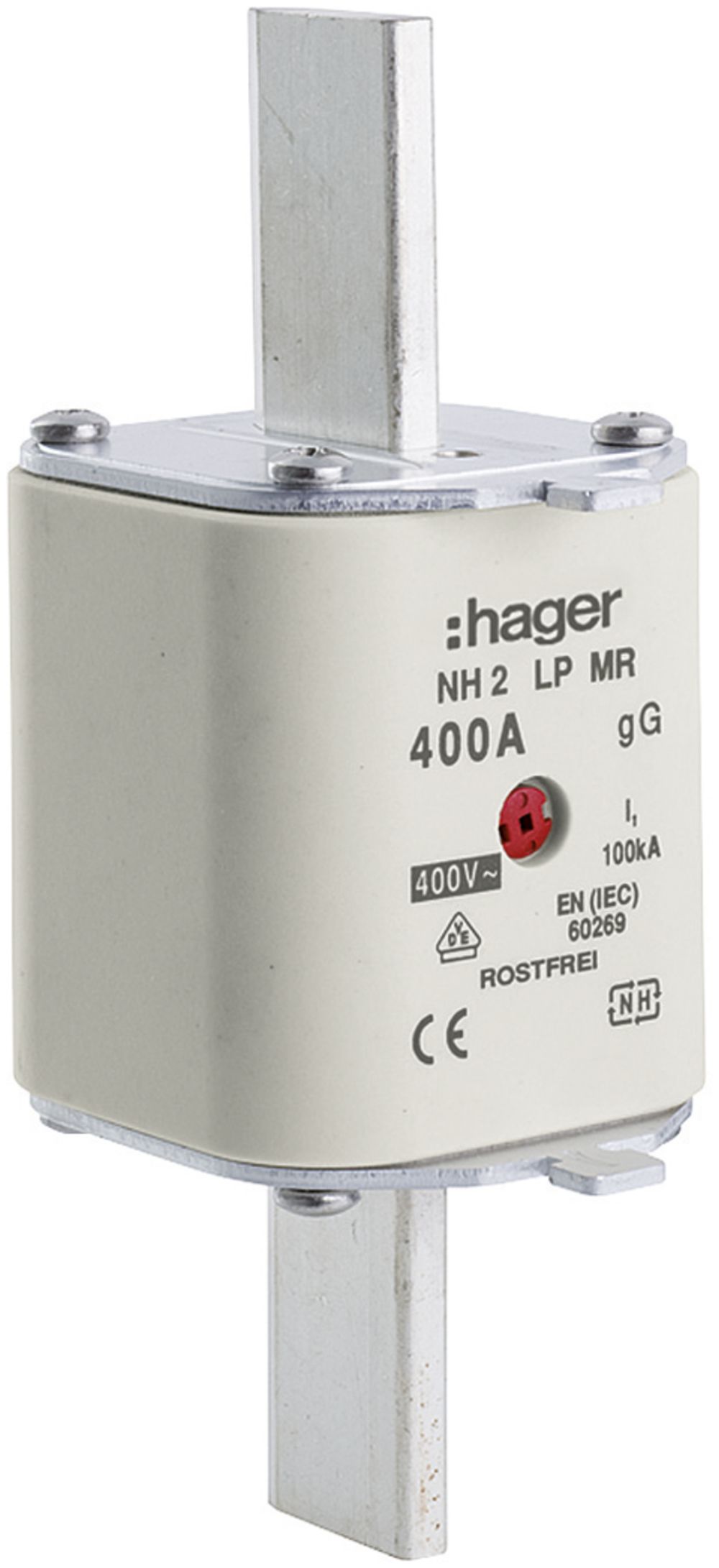 Fusible HPC Hager DIN2 400VAC 400A gG/gL avertisseur central inoxydable