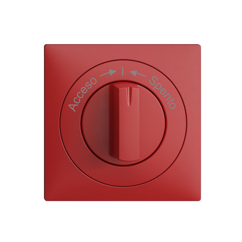 Frontset EDIZIOdue Acceso->I<-Spento berry 60×60mm für Schwenktaster