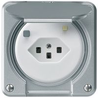 UP-FI-Steckdose robusto C T23 30mA aluminium