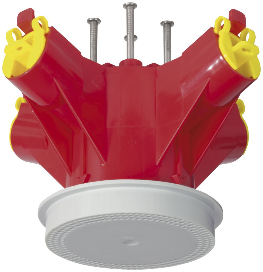 Lampendübel MT Crallo-Star Ø60×90mm mit Montagering 4×M20/M25 rot