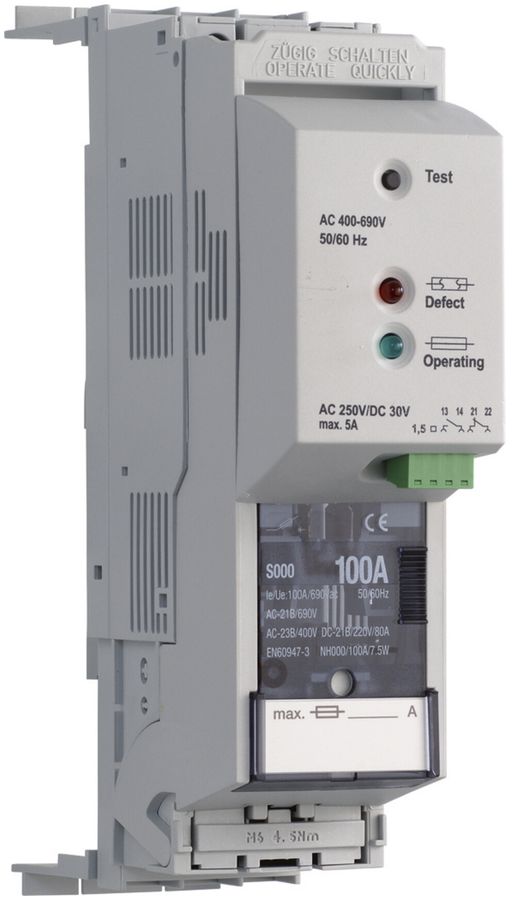 Coupe-circuit HPC weber.silas DIN000 690VAC 100A pr.ENC 32/70mm bas cont.fusible