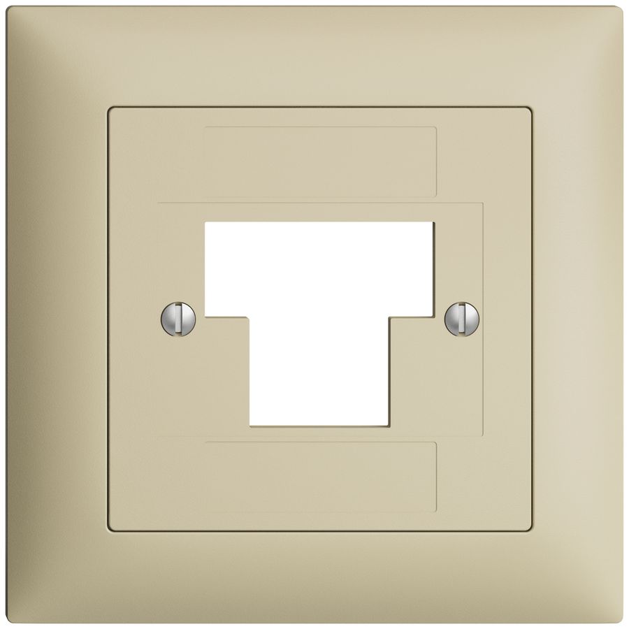 Frontset EDIZIOdue vanille 88×88mm 1×TT 2×RJ45