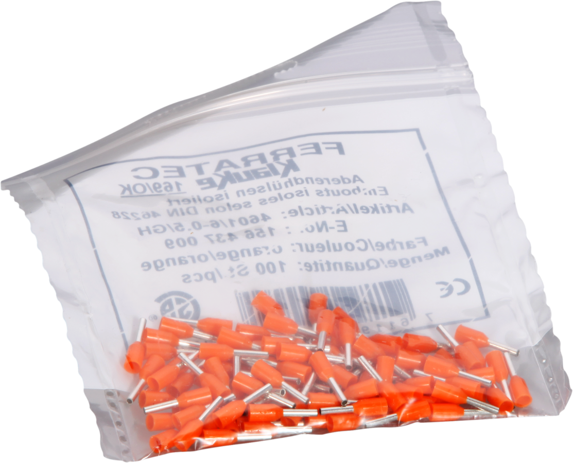 Aderendhülse Typ A isoliert 0.5mm²/6mm orange