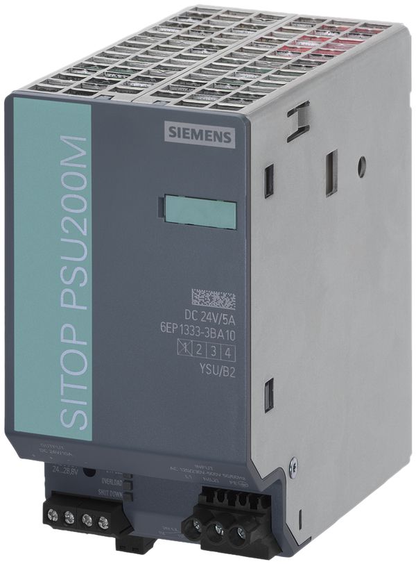 Stromversorgung Siemens SITOP PSU200M, IN:120/230…500VAC (1/2L), OUT:24VDC/5A