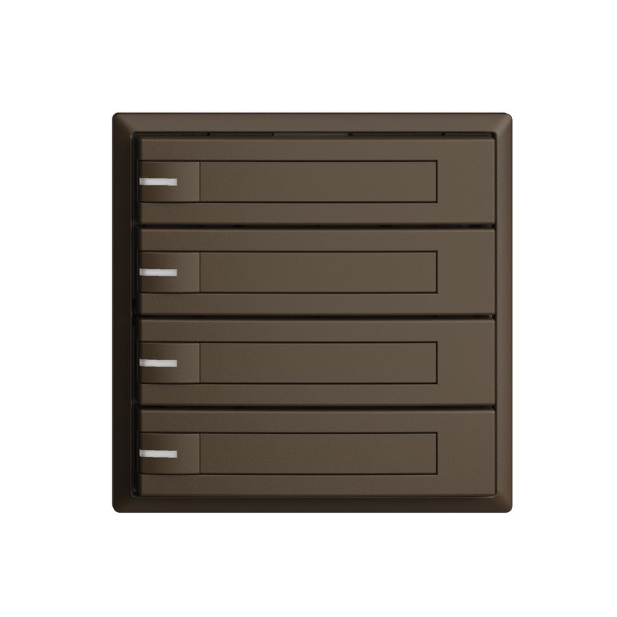 Poussoir KNX RGB EDUE, 250mW, a.LED RGB, a.papier, 4×poussoir, 1×touche, cof