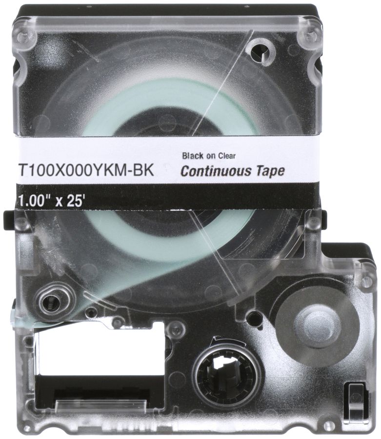 Cassetta di etichette Panduit MP, nastro continuo, 24×9100mm nero su traspar.