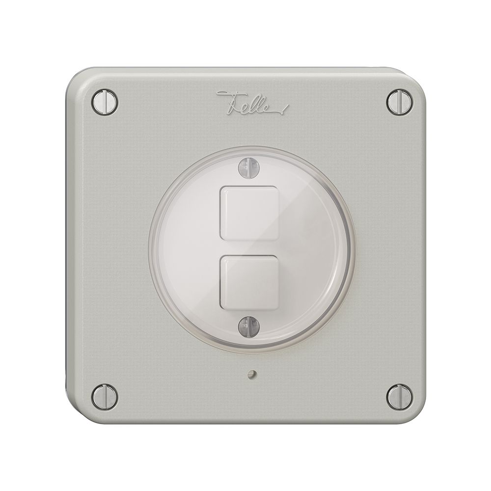 Poussoir KNX 2× NEVO N.CO RGB avec sonde de température, gris clair