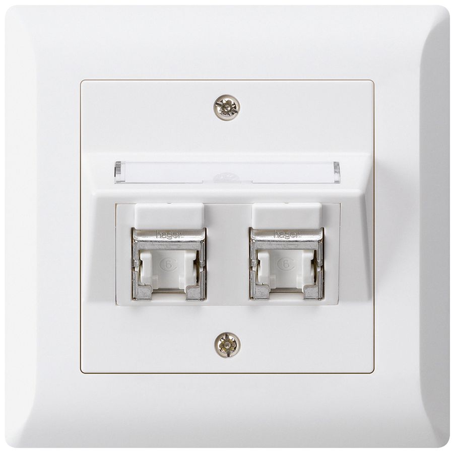 Kit di montaggio INC kallysto.line C cat.6 2RJ45/s bianco