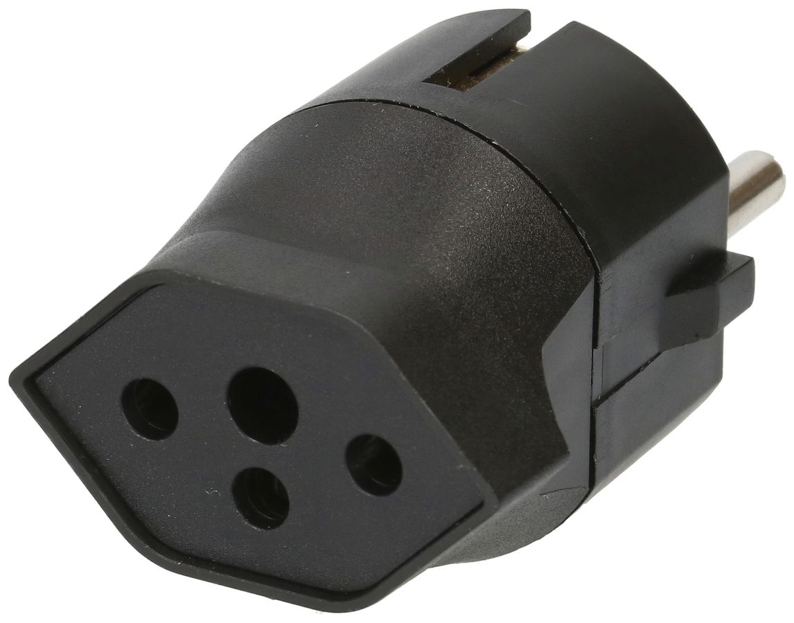 Fixadapter MAX HAURI Shuko/T13 3L 250V 10A 2300W schwarz