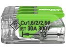 Borne de connexion WAGO Green Range 3L 0.5…6mm² avec levier vt transparent