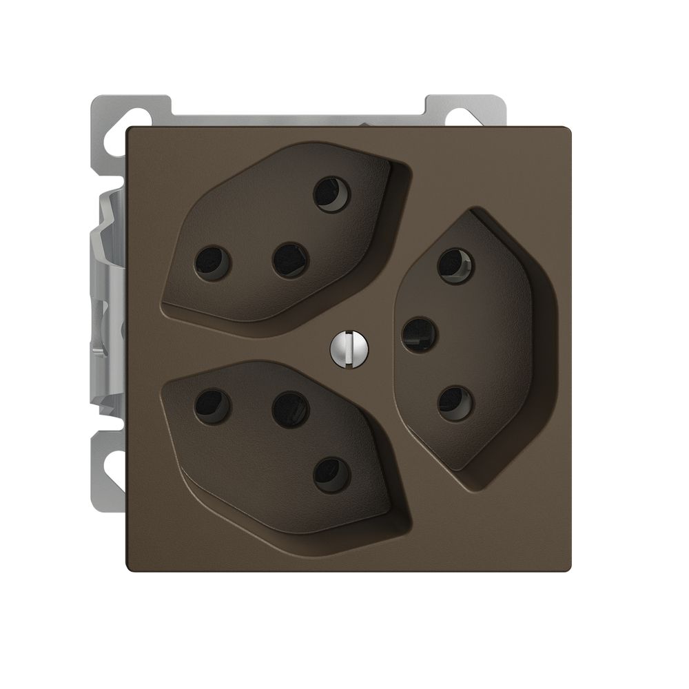 Prise AP EDIZIOdue 3×T13 coffee intérieur pour combin.a.shutter