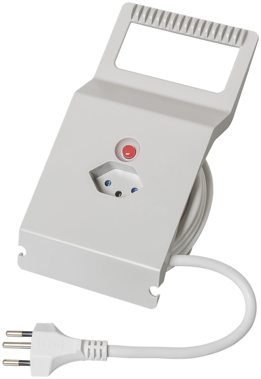 Prolunga Steffen spina T12 presa T13 con avvolgitore mini 4m bianco