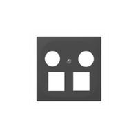 Set frontale SIDUS Z/E antracite per R&M HWSforte 2×coas.2×RJ45