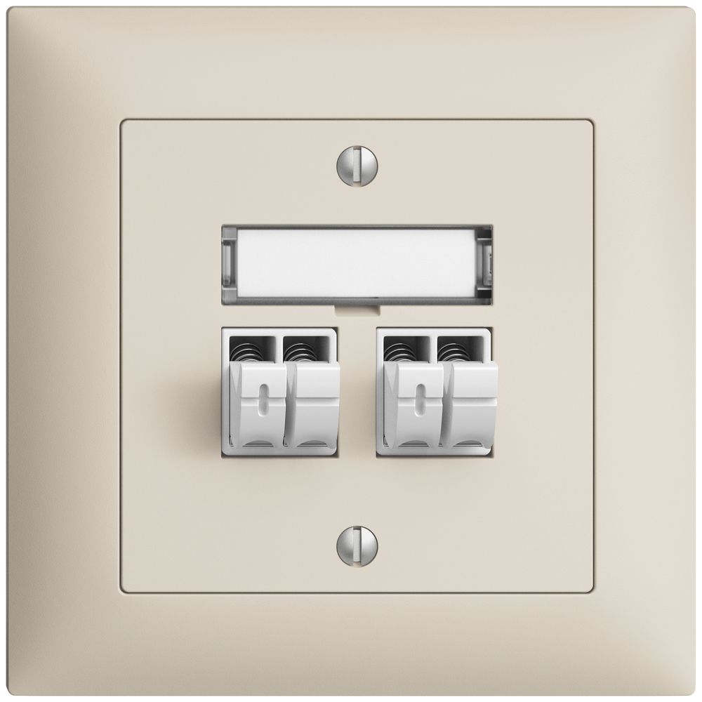 Prise audio ENC Push Type EDIZIOdue FMI, 2×, kit d'inscription, crema