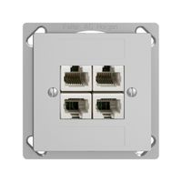 EB-Dose 4×RJ45/u 4P getr. EDIZIOdue hellgrau ITplus