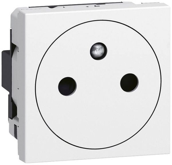 Prise Legrand Mosaic NF 16A 250V avec socle rétractable blanc